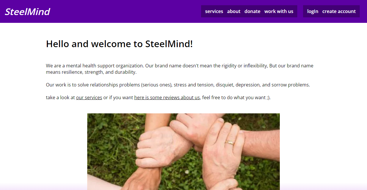 about page, mental support
